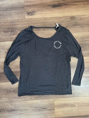 PINK Victoria's Secret Super Soft Backless Long Sleeve Logo Shirt, 170/88A